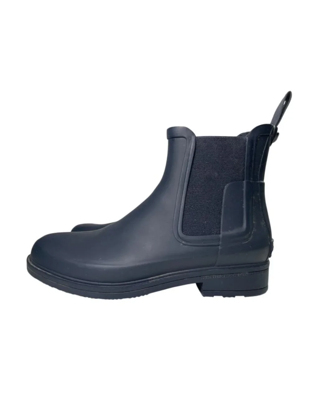 Hunter Mens Original Chelsea Ankle Boots 9 Dark Navy Pull On Bootie Waterproof